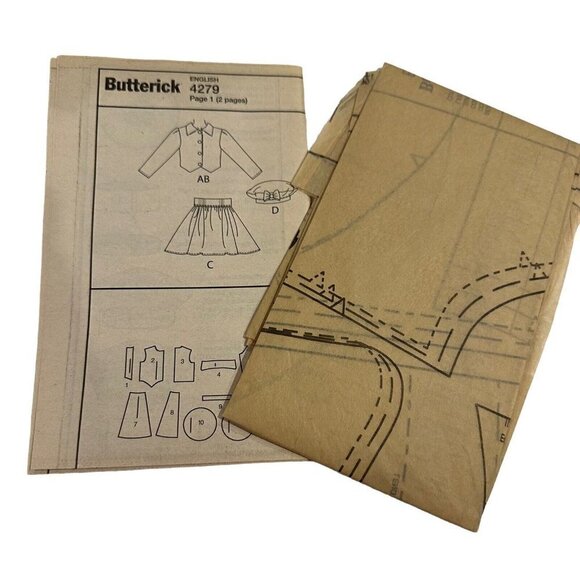 Butterick Sewing Pattern 4279 Girl's Jacket Skirt Hat sizes 6 7 8 - Picture 4 of 6